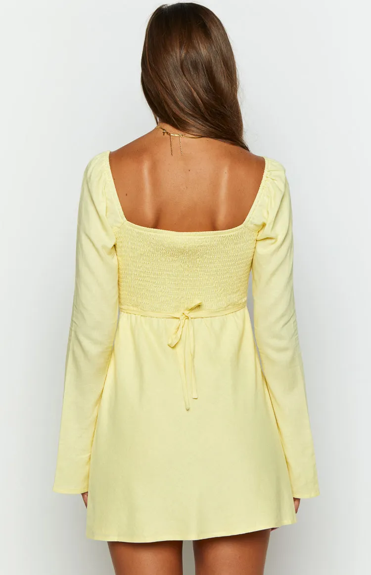Arna Yellow Long Sleeve Mini Dress sold by Beginning Boutique product image thumbnail 5