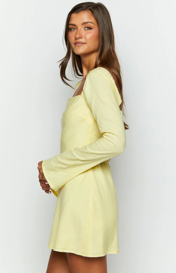 Arna Yellow Long Sleeve Mini Dress sold by Beginning Boutique product image thumbnail 4