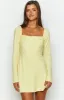 Arna Yellow Long Sleeve Mini Dress sold by Beginning Boutique