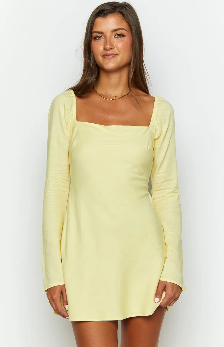 Arna Yellow Long Sleeve Mini Dress sold by Beginning Boutique product image thumbnail 2