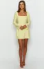 Arna Yellow Long Sleeve Mini Dress sold by Beginning Boutique