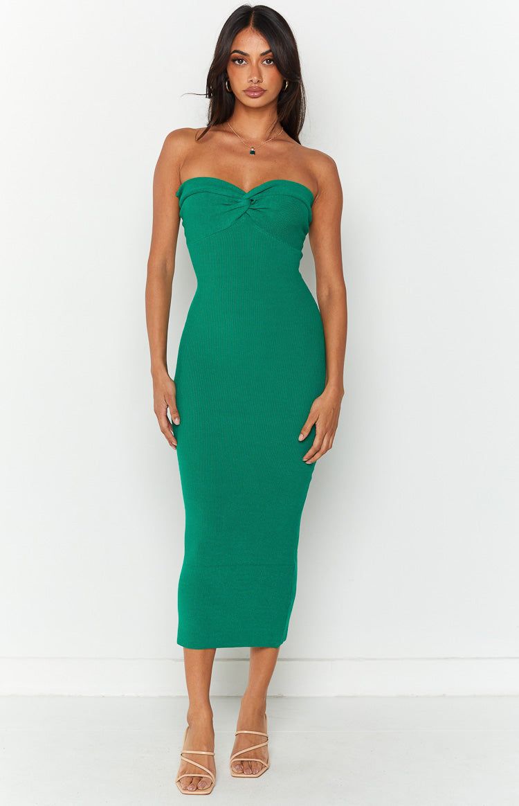 Jessica Green Twist Front Midi Dress sold by Beginning Boutique product image thumbnail 4