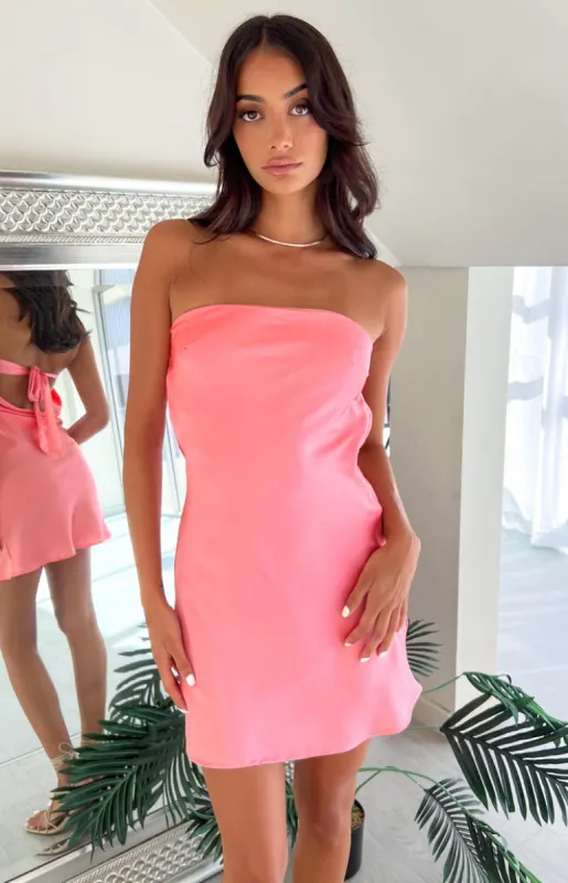 Ellie Pink Mini Dress sold by Beginning Boutique