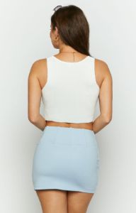 Talisha Baby Blue Corset Waist Mini Skirt sold by Beginning Boutique
