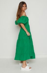 Mayfair Green Midi Dress sold by Beginning Boutique
