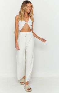 Melissa White Knit Pants sold by Beginning Boutique