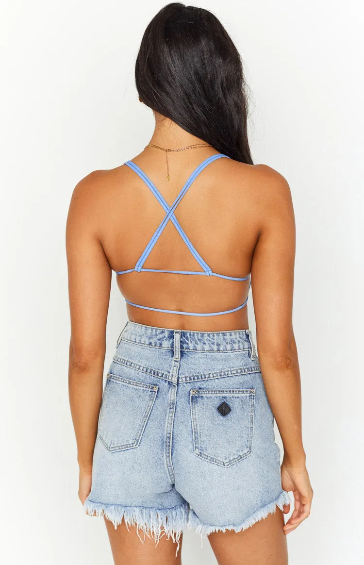 Believe Blue Crop Top sold by Beginning Boutique product image thumbnail 4