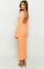 Looking For Love Orange Long Sleeve Midi Dress sold by Beginning Boutique