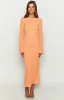 Looking For Love Orange Long Sleeve Midi Dress sold by Beginning Boutique