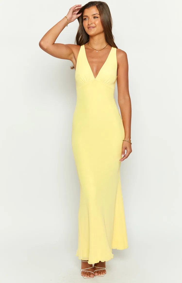 Sunflower Yellow Mesh Maxi Dress sold by Beginning Boutique product image thumbnail 3