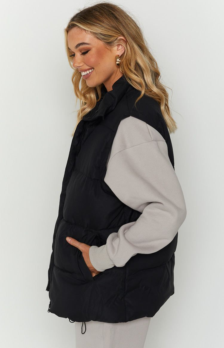 Nalia Black Puffer Vest sold by Beginning Boutique product image thumbnail 5