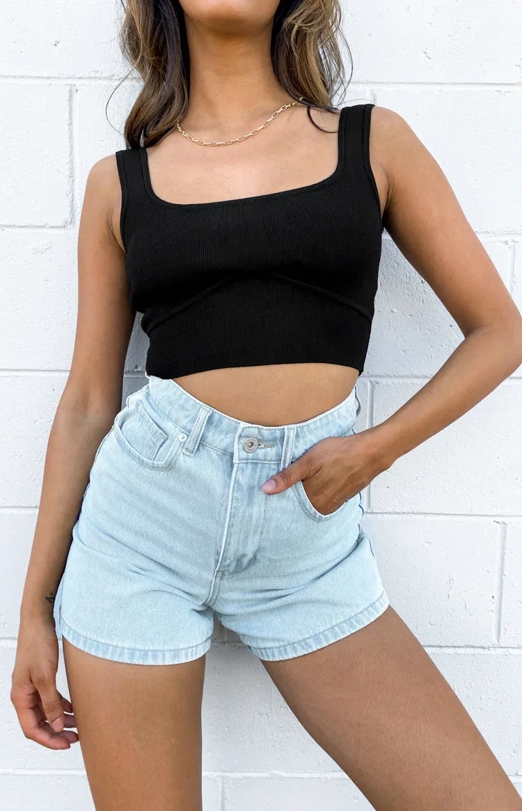 Safia Black Knit Crop Top sold by Beginning Boutique product image thumbnail 2
