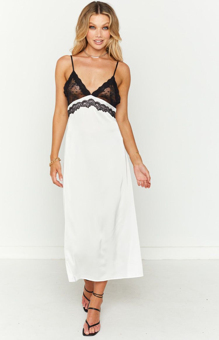 Lioness Le Paris Floral White Lace Midi Dress sold by Beginning Boutique product image thumbnail 3
