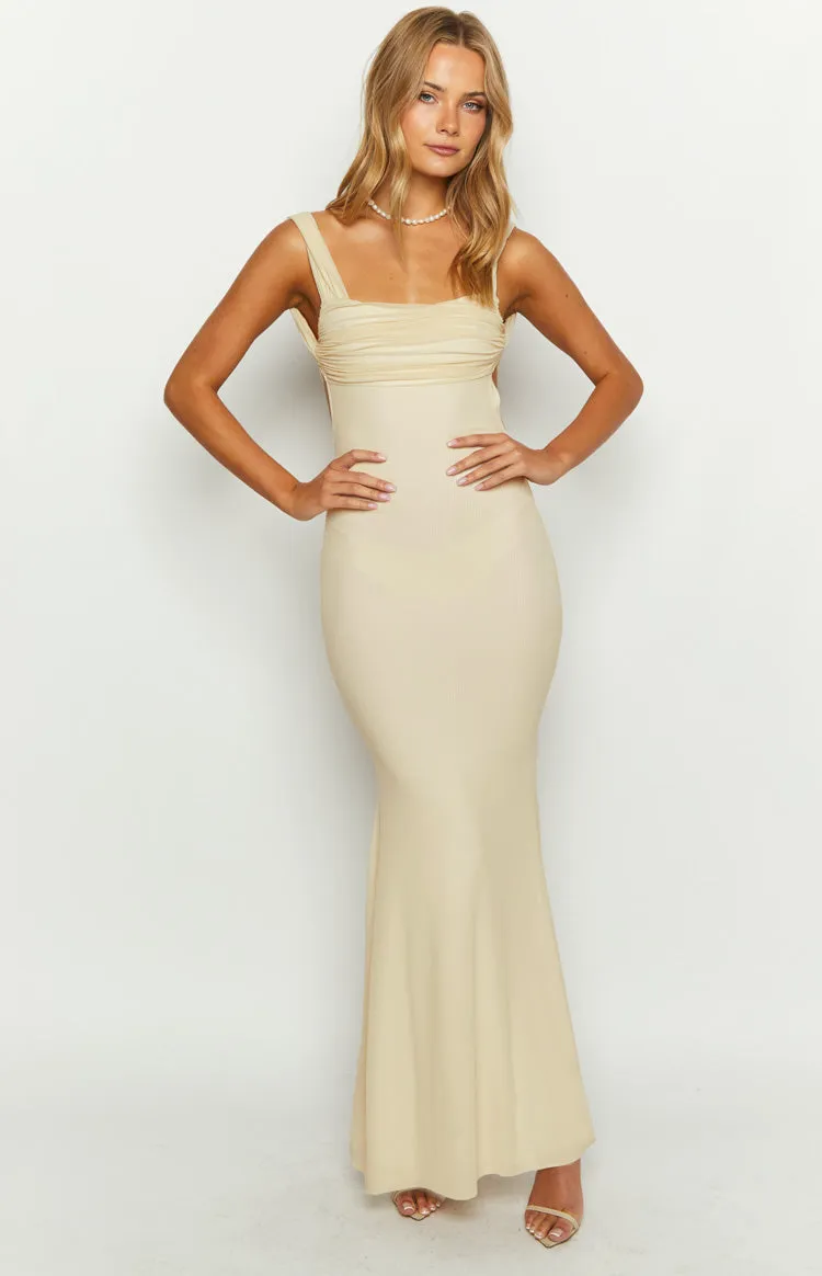 Beverley Cream Mesh Maxi Dress sold by Beginning Boutique product image thumbnail 3