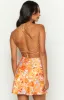 Come And Get It Orange Floral Party Dress sold by Beginning Boutique