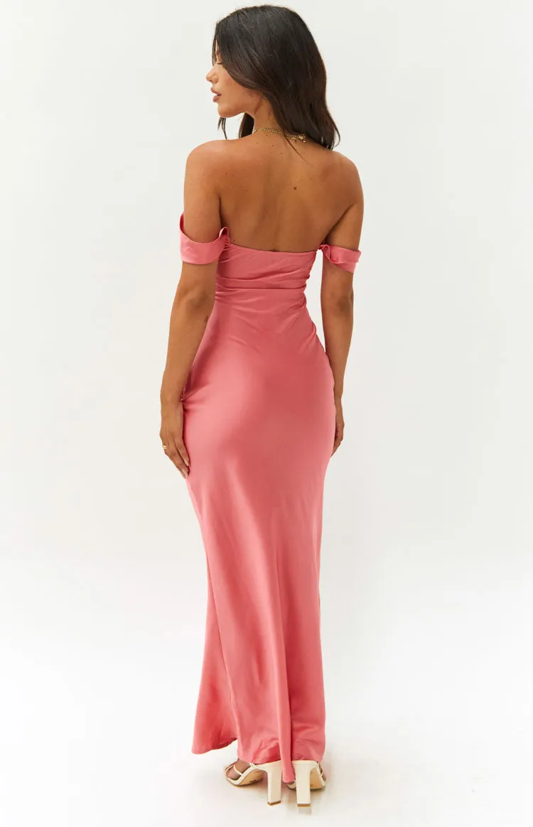 Ella Pink Off Shoulder Formal Dress sold by Beginning Boutique product image thumbnail 5
