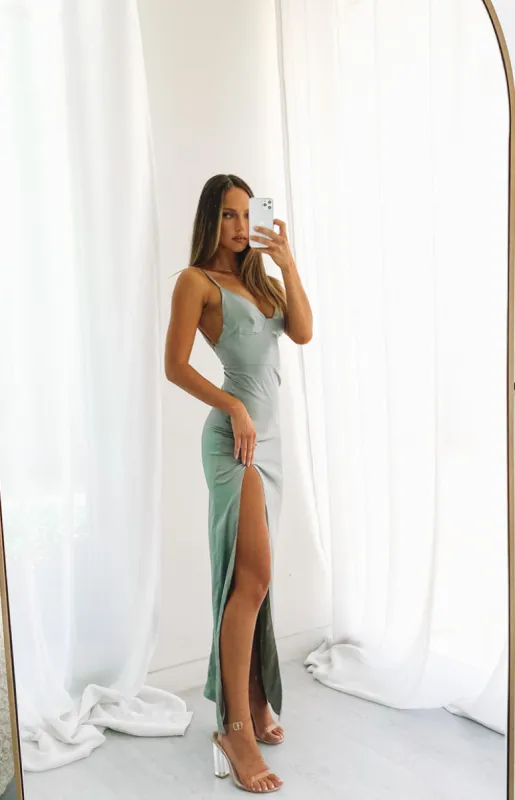 Freesia Formal Dress Khaki sold by Beginning Boutique