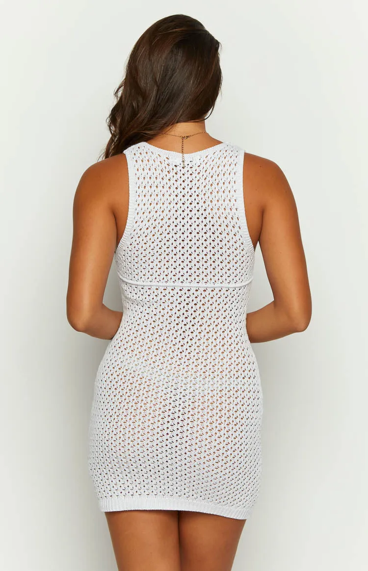 Sharpine White Knit Mini Dress sold by Beginning Boutique product image thumbnail 4
