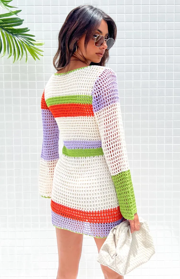 Donovan White Stripe Crochet Dress sold by Beginning Boutique product image thumbnail 2