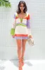 Donovan White Stripe Crochet Dress sold by Beginning Boutique