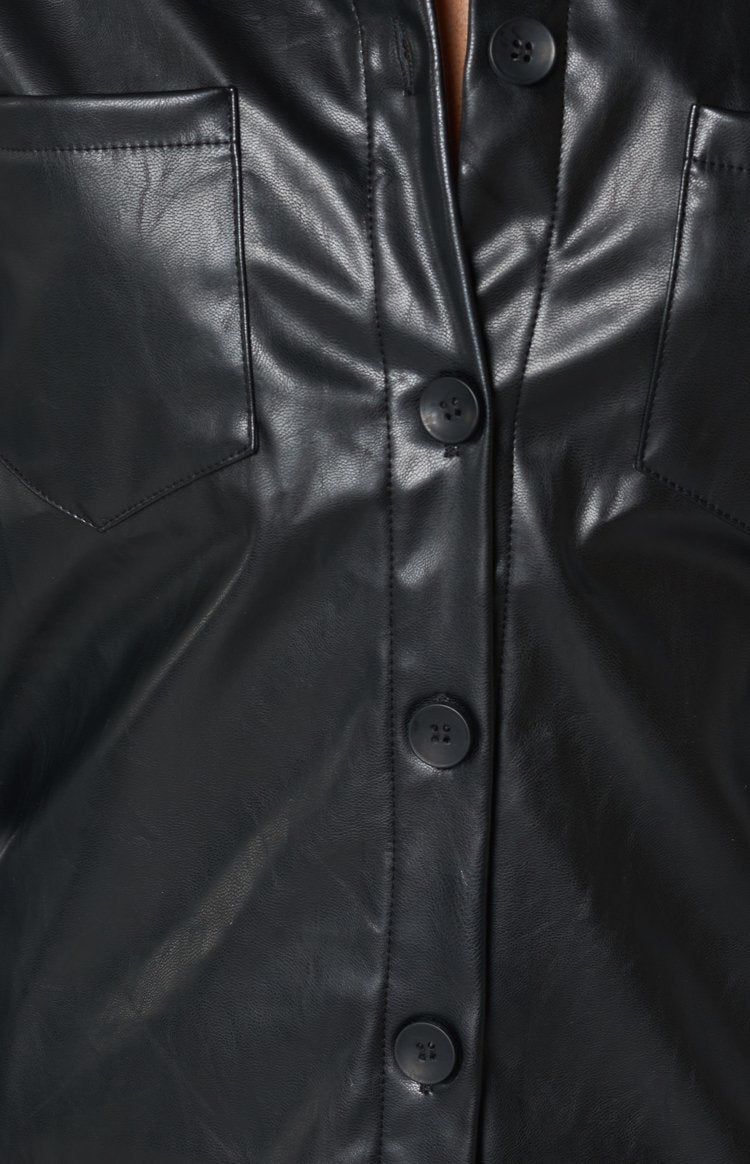 History PU Shirt Dress Black sold by Beginning Boutique product image thumbnail 7