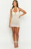 Raylee White Crochet Mini Dress sold by Beginning Boutique