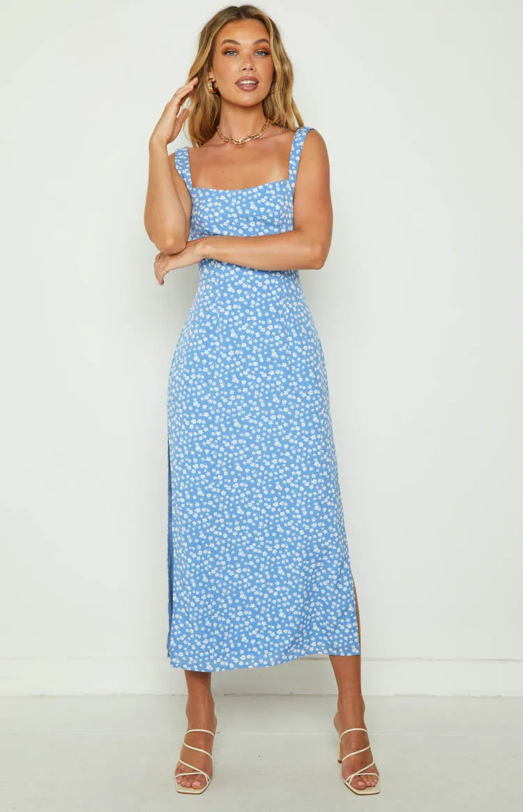 Nataliah Blue Floral Midi Dress sold by Beginning Boutique product image thumbnail 2