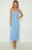 Nataliah Blue Floral Midi Dress sold by Beginning Boutique