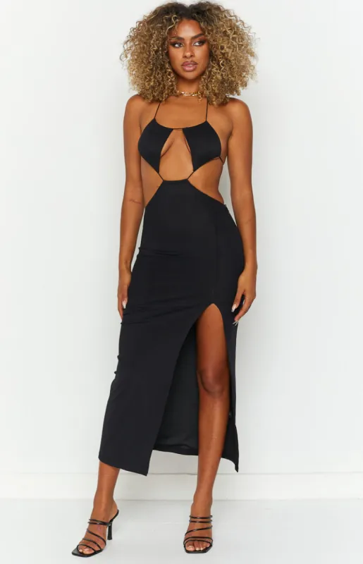 Adelita Black Midi Dress sold by Beginning Boutique
