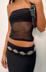 Delvey Silver Chain Belt sold by Beginning Boutique