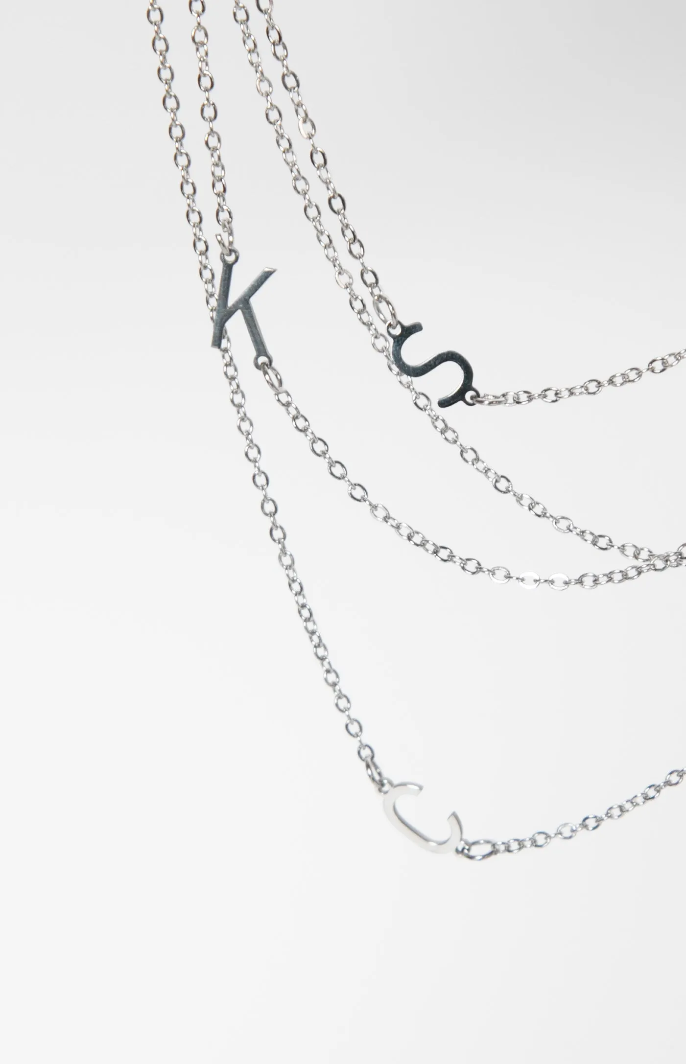 Icy Elegance SIlver Stainless Steel Initial Necklace sold by Beginning Boutique product image thumbnail 2