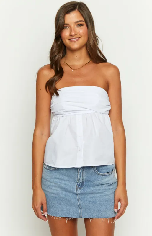 Colbie White Strapless Top sold by Beginning Boutique