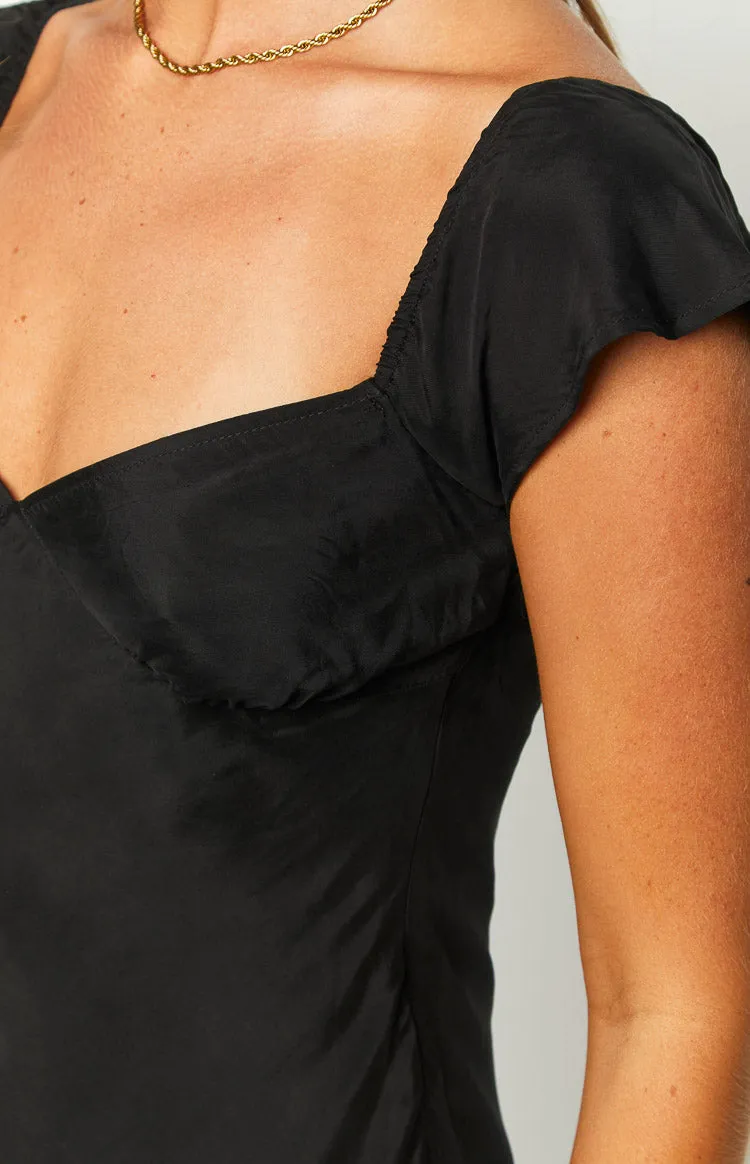 Kora Short Sleeve Black Maxi Dress sold by Beginning Boutique product image thumbnail 5