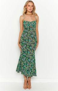 Elysium Green Butterfly Print Maxi Dress sold by Beginning Boutique
