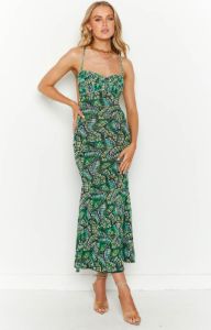 Elysium Green Butterfly Print Maxi Dress sold by Beginning Boutique