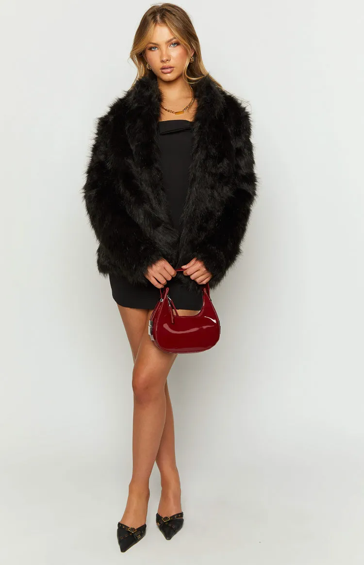Lioness Bada Bing Onyx Faux Fur Jacket sold by Beginning Boutique product image thumbnail 2