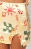 Noir Golden Escape Yellow Print MIni Skirt sold by Beginning Boutique