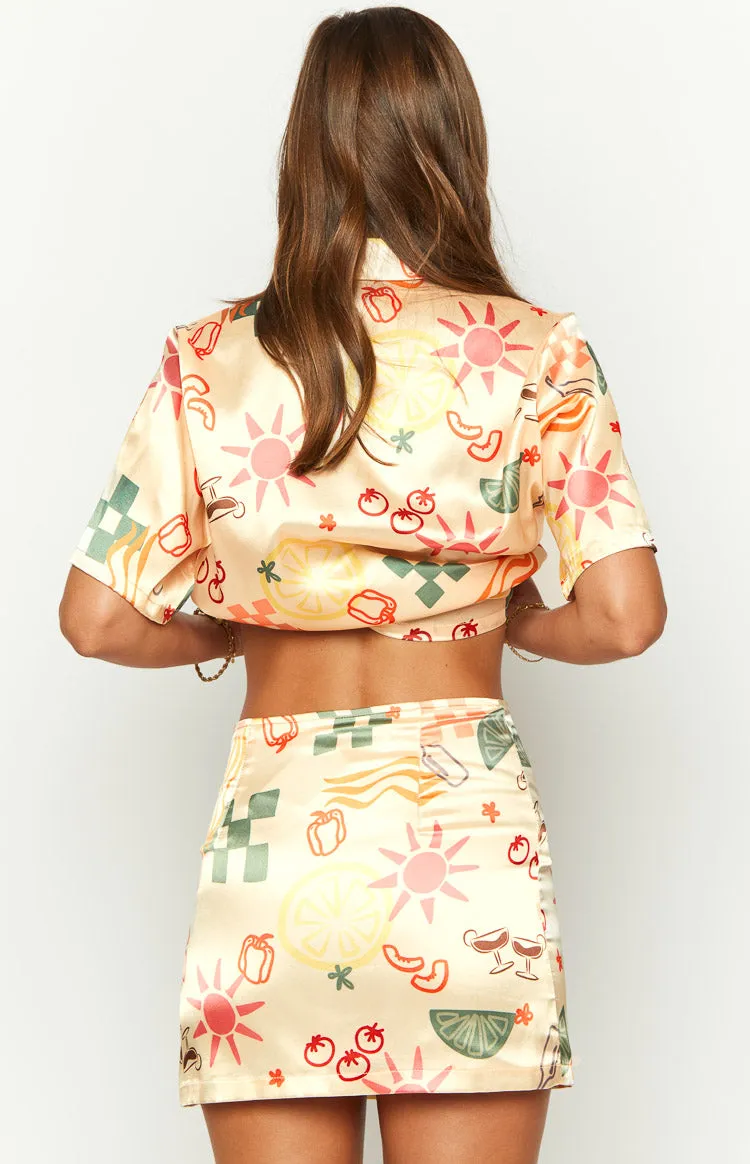 Noir Golden Escape Yellow Print MIni Skirt sold by Beginning Boutique product image thumbnail 4