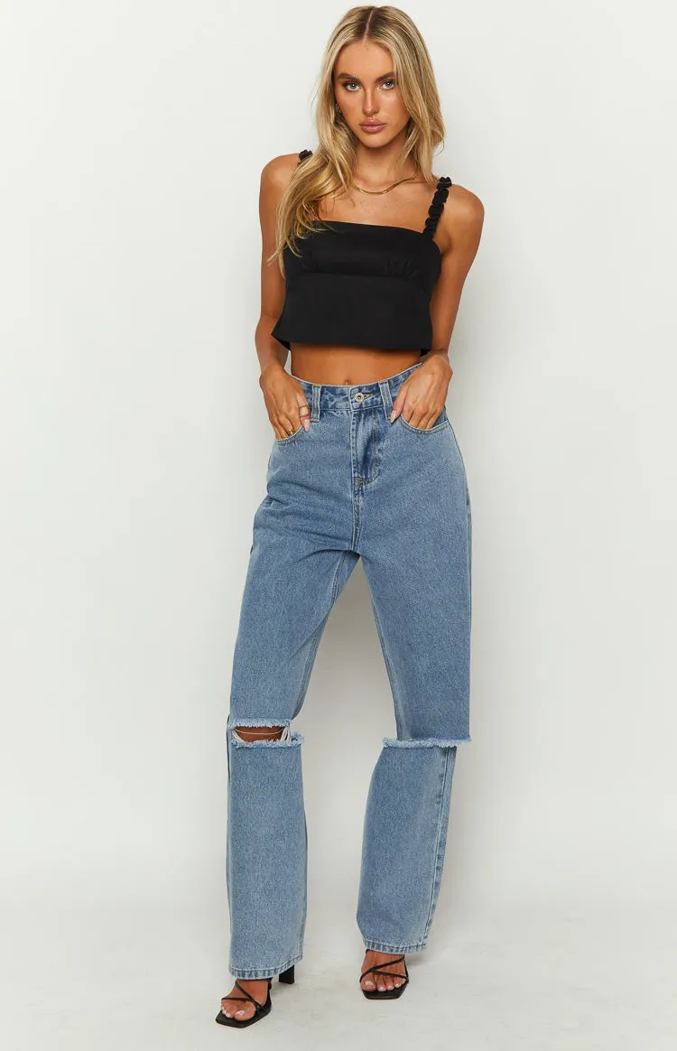 Norila Tie Back Black Top sold by Beginning Boutique product image thumbnail 3