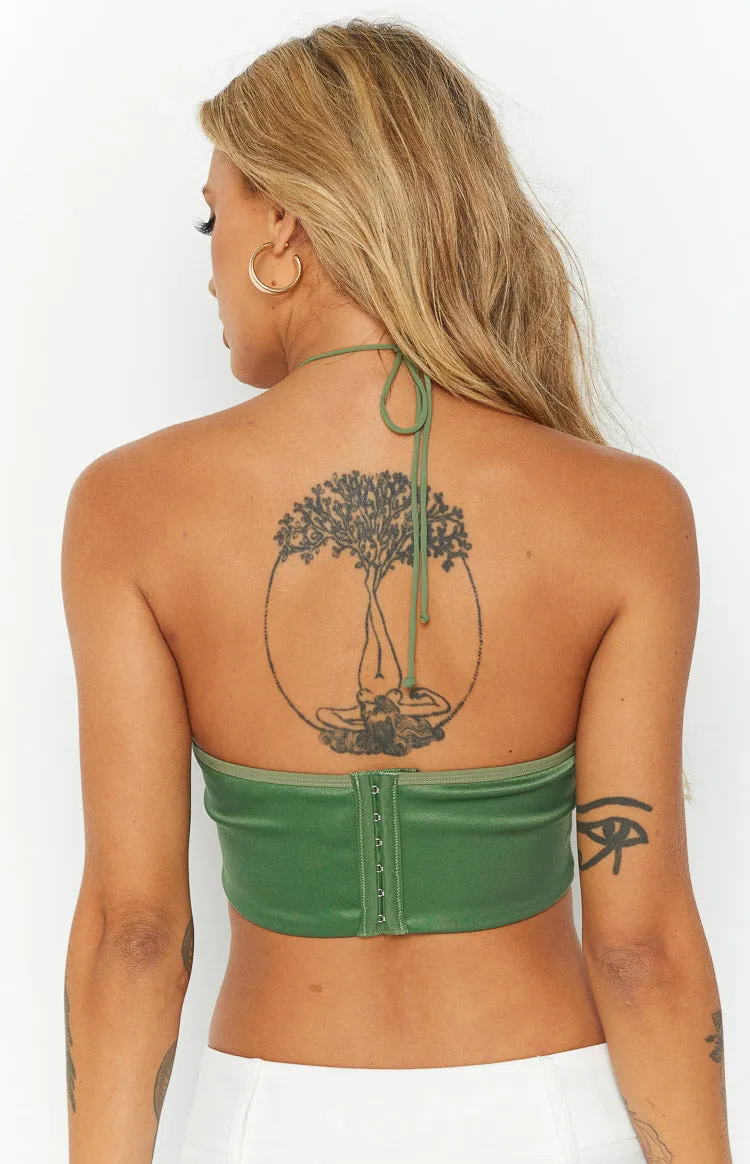 Elizybeth Green Corset Top sold by Beginning Boutique product image thumbnail 5