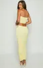 Pia Yellow Contrast Bind Knit Midi Skirt sold by Beginning Boutique