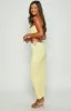 Pia Yellow Contrast Bind Knit Midi Skirt sold by Beginning Boutique