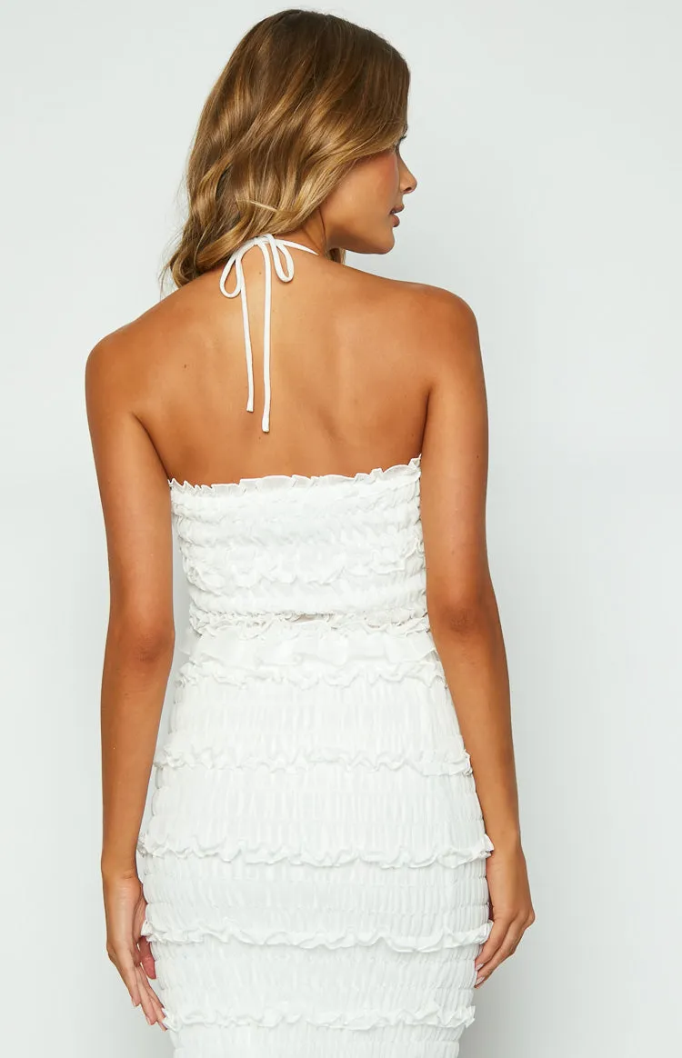 Shake it Off White Shirred Chiffon Top sold by Beginning Boutique product image thumbnail 5