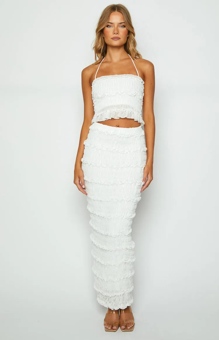 Shake it Off White Shirred Chiffon Top sold by Beginning Boutique product image thumbnail 2