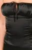 Faith Black Satin Strapless Mini Dress sold by Beginning Boutique