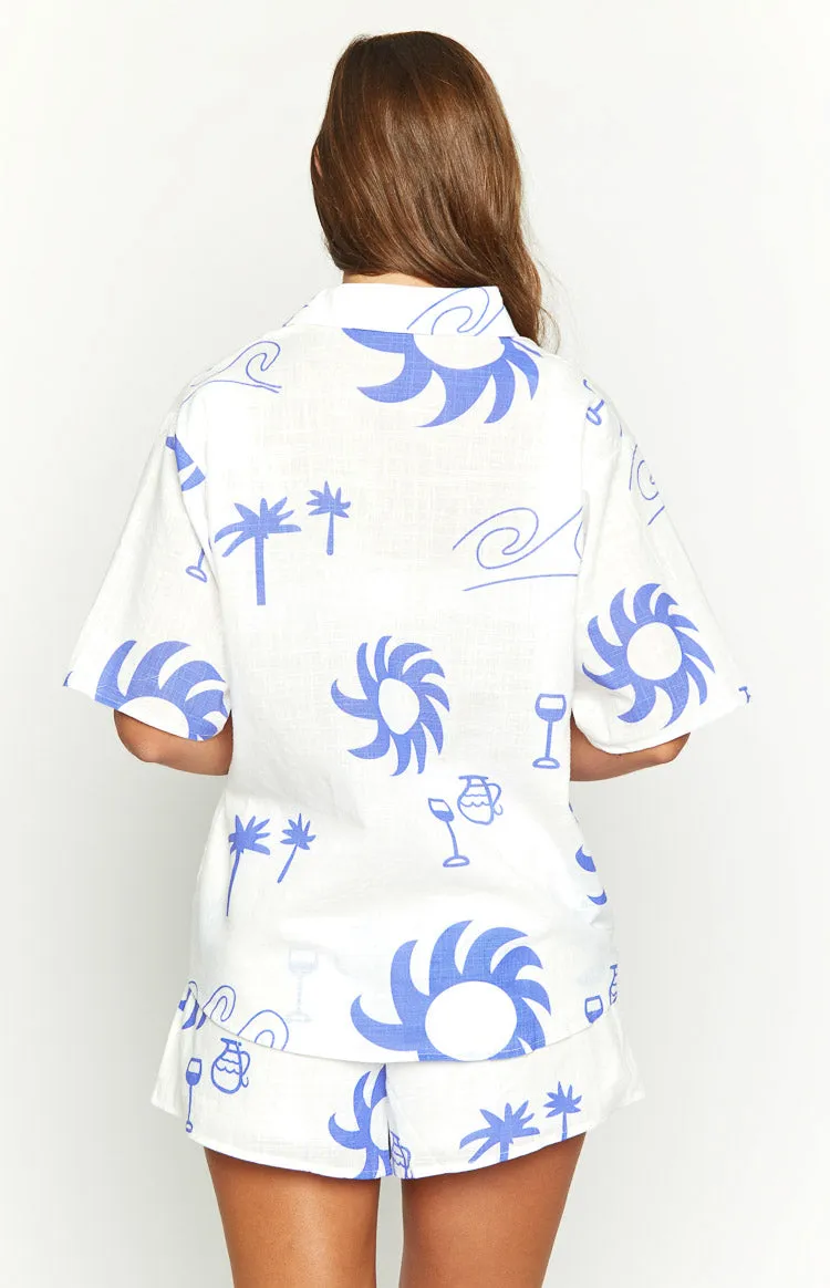 Oakley Blue Print Short Sleeve Top sold by Beginning Boutique product image thumbnail 5