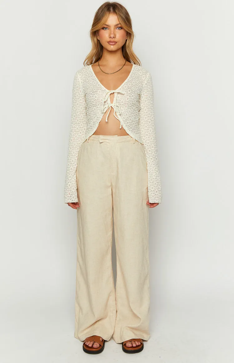 Cabo Cream Linen Blend Pants sold by Beginning Boutique product image thumbnail 2