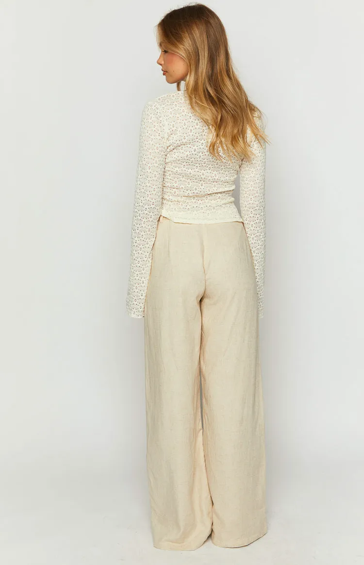 Cabo Cream Linen Blend Pants sold by Beginning Boutique product image thumbnail 5