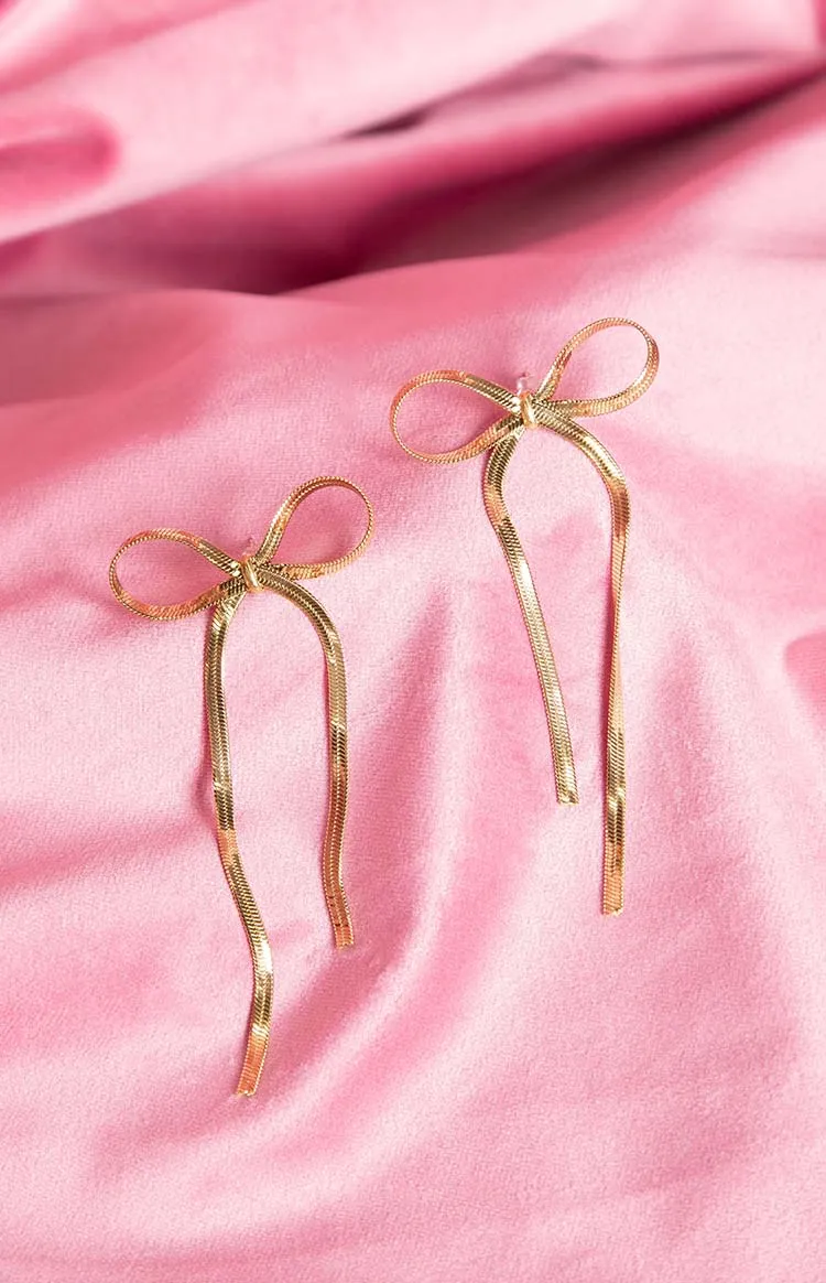 Zenith Gold Bow Earrings sold by Beginning Boutique product image thumbnail 4