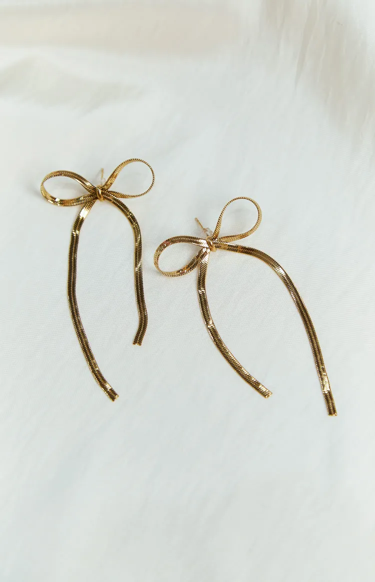 Zenith Gold Bow Earrings sold by Beginning Boutique product image thumbnail 2